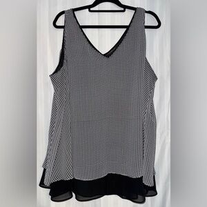 Lane Bryant Chiffon Houndstooth Tank Top Size 24